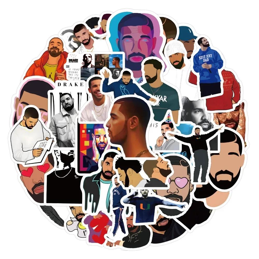 10/50Pcs Singer Drake Graffiti Stickers Phone Guitar Laptop Notebook Suitcase Cup Waterproof Sticker Decals Kids Toy