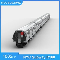 MOC Building Blocks NYC Subway R160 Model DIY Assemble Bricks Transportation Educational Collect Display Toys Xmas Gifts 1882PCS