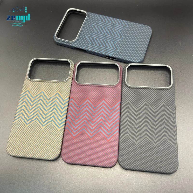 

Для iPhone 17 Air/Pro/Pro Max кевларовое арамидное волокно с волнистым узором, ультратонкий магнитный модный чехол для телефона