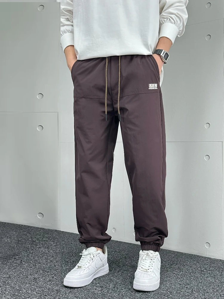 

2024 Autumn New Men's Fashion Purple Baggy Casual Pants Outdoor Comfort Stretch Fabric Jogging Pants Petite Harem Pants