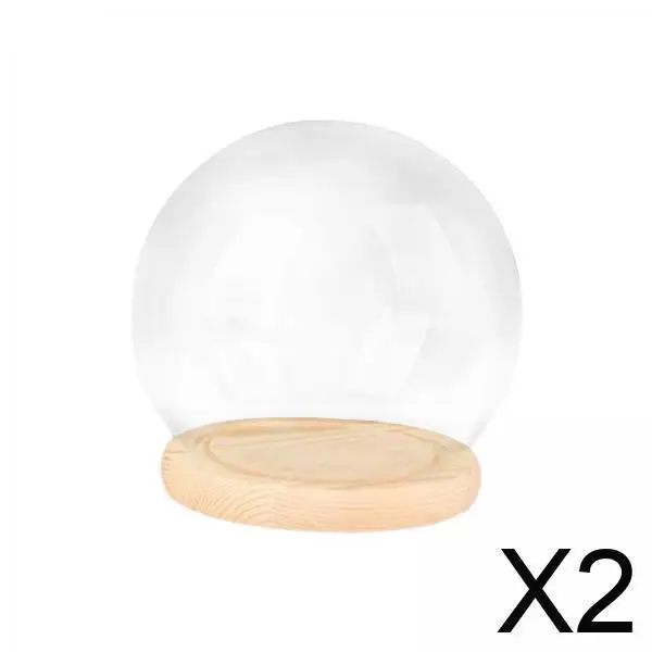 

Glass Cloche Dome with Wood Base Decorative Display Case for Home Tabletop Set Up Decoration and Collectible Crafts