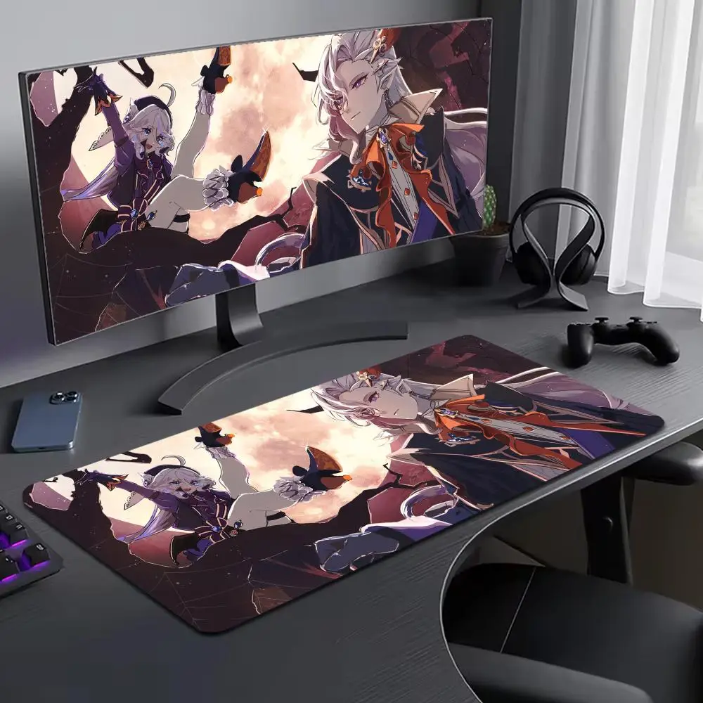 

Furina Neuvillette Xiao Wanderer Raiden Mouse Pad Large Computer Mouse Pad XXL Pc Gamer Non-slip Deskmat Mousepad Keyboard