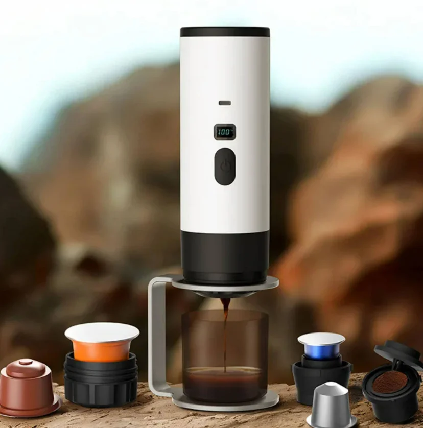 Portable charging coffee machine - Home semi-automatic wireless coffee powder grinding capsule coffee bean grinder