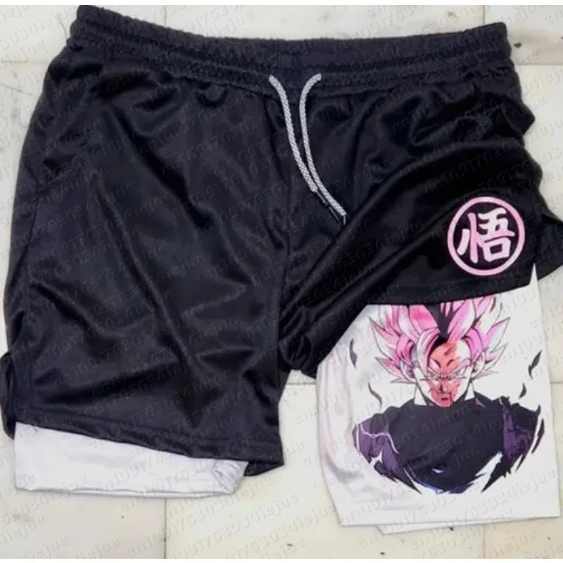 Dragon Ball Anime Bedruckte Shorts Herren Sommer 2026 Sport Schnelltrocknende Atmungsaktive Damen Freizeit-Zwei-in-Eins-Sporthose