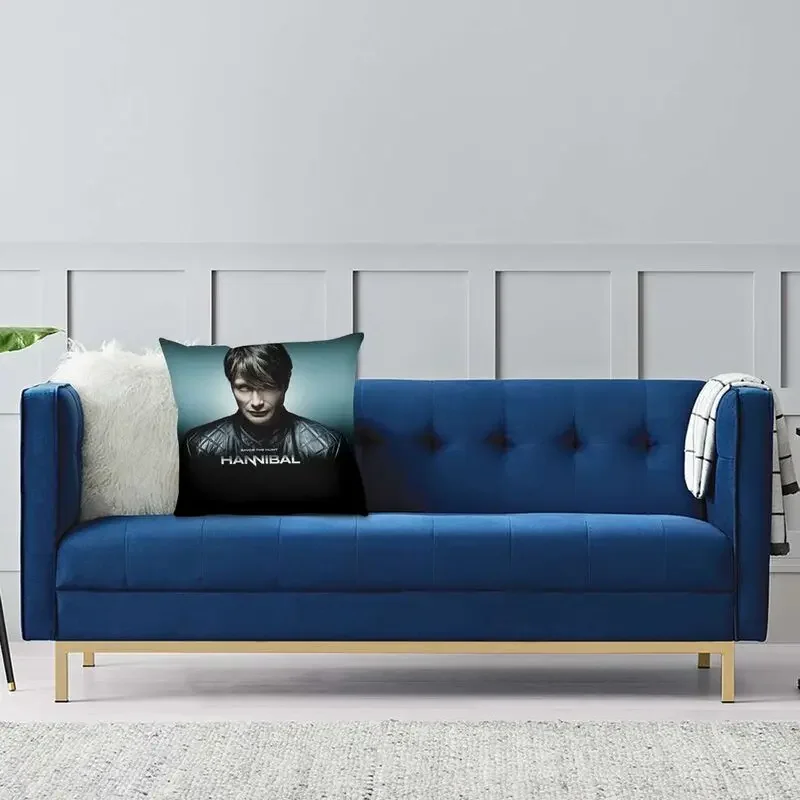 Mads Mikkelsen Hannibal Cushion Cover Bedding Sofa Decoration Cozy Fashion Pillowcover TV Show Square Throw Pillow Case 40x40cm