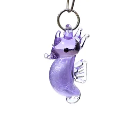 Delicate Mini Glass Seahorse Charm Silver Foil Cute Seahorse Pendant DIY Craft Supplies Perfect Holiday Gift for Aquarium Lovers