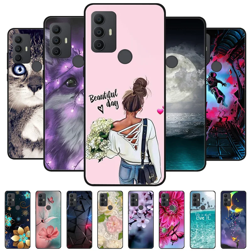 

For TCL 30 SE Case TCL 305 306 Black Cover Lion Wolf Silicone Soft Back Cases For TCL 306 Phone Case TCL 30SE Protective Shell