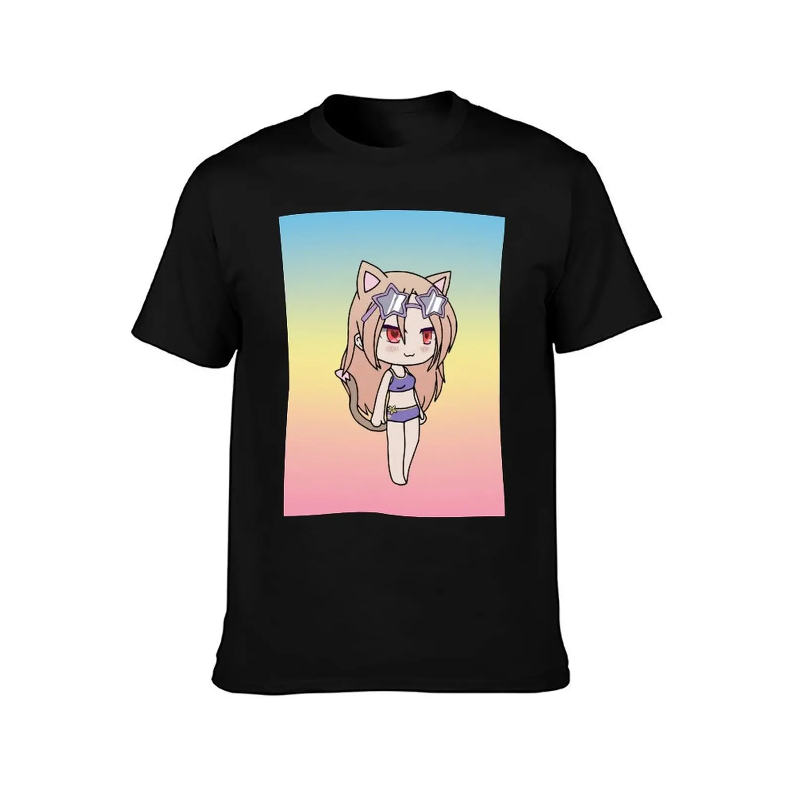 Gacha Life Cute Gacha Neko Girl Karin in swimsuit T-Shirt graphic tee shirt oversized big and tall t shirts for men