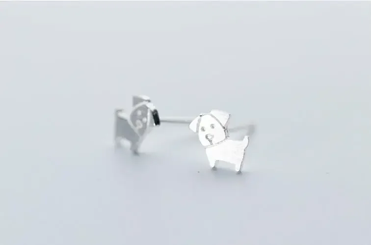 100% 925 Sterling Silver Pet Dog Stud Earrings for Women 2023 Birthday Christmas Gift Jewelry pendientes boucle d oreille