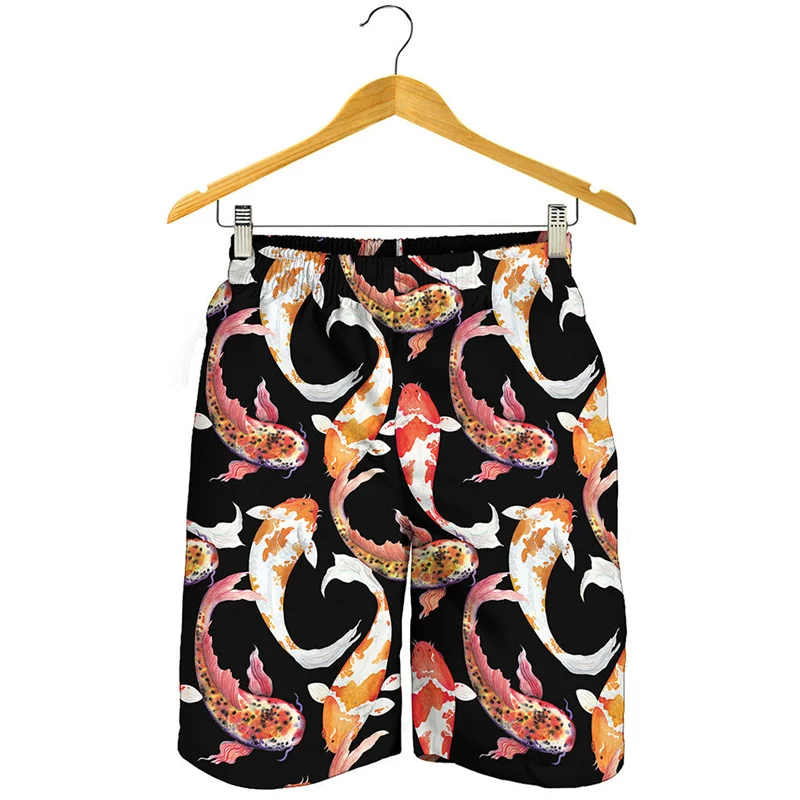 

Chinese Koi Carp Pattern Beach Shorts Men 3d Printed Fish Swimming Trunks Summer Street Short Pants Summer Surf Board Shorts