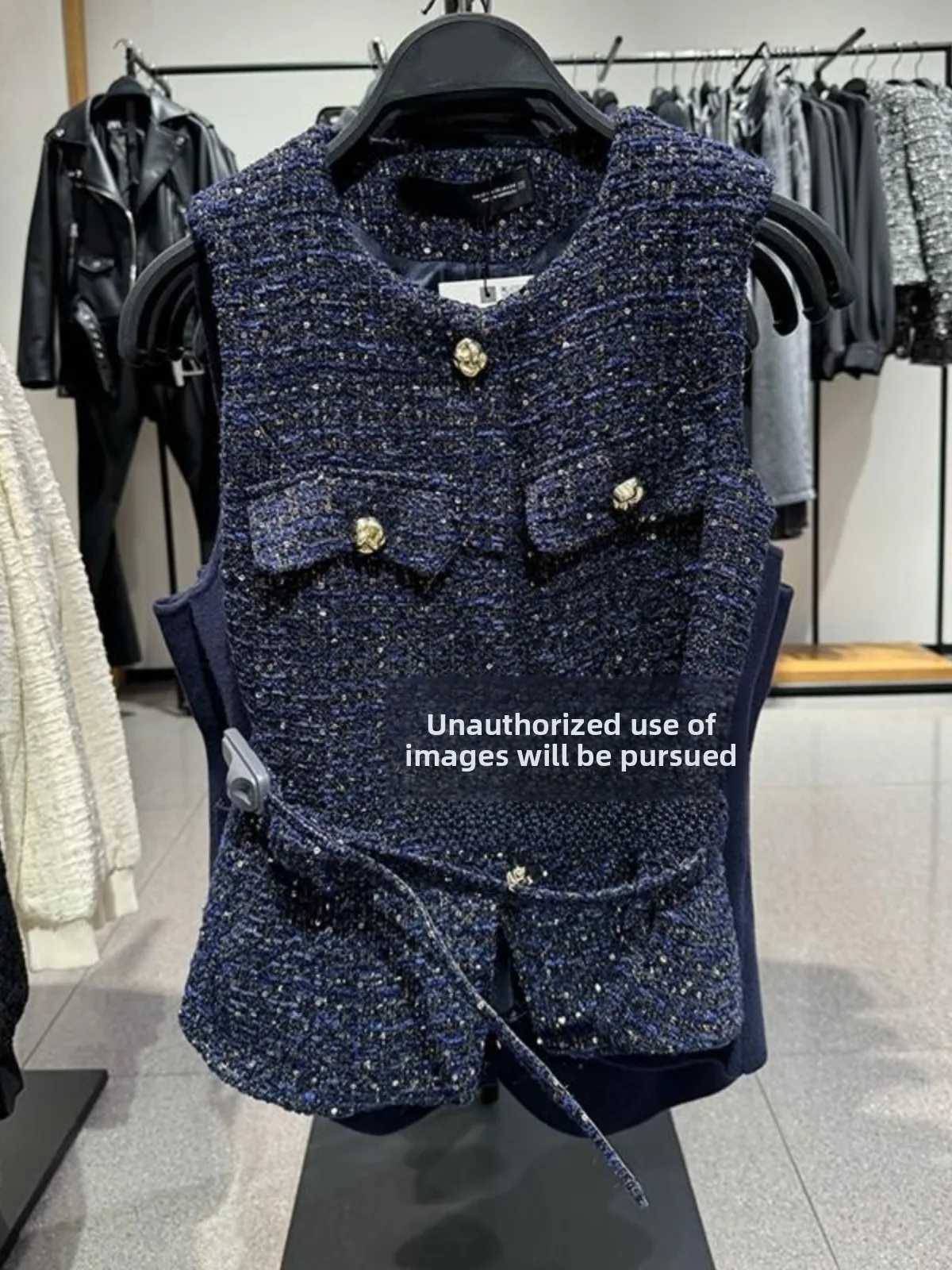 

Модный женский жилет ZA2024, осенне-зимний Новое поступление, удобная текстура, универсальный жилет с поясом и бисером URCACHE для поездок на работу