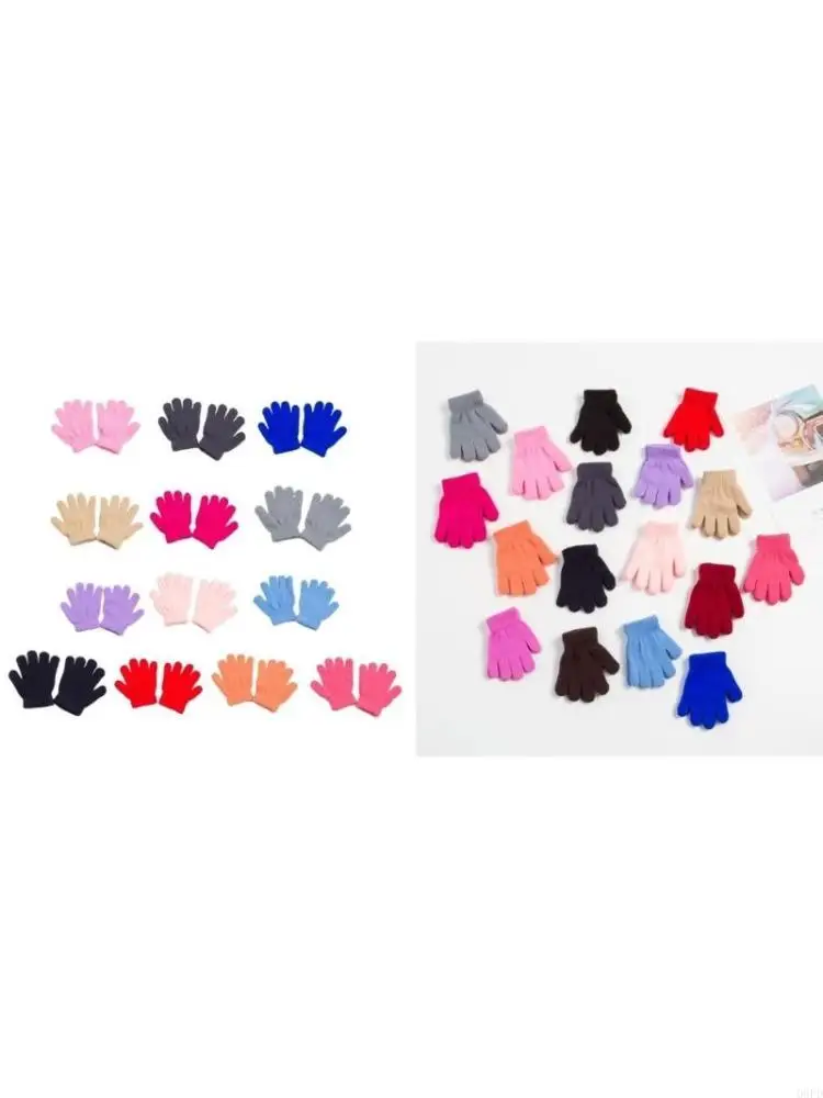Guanti versatili a intere Guanti a maglia luminosi e allegri per ragazzi e ragazze