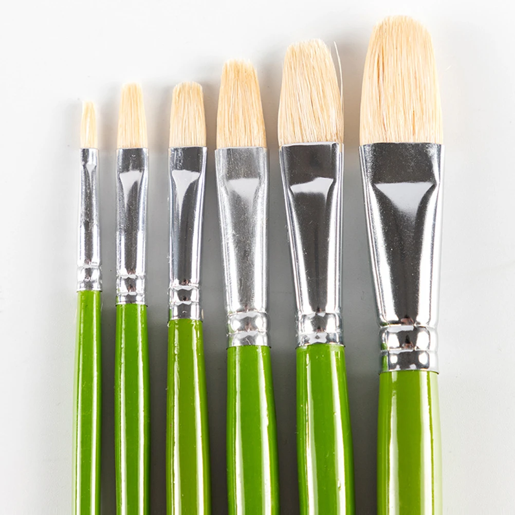 

1Set Oil Paint Brush Set Nylon Hair Brushes Wooden Handle Durable for Acrylic Watercolor Gouache Painting Artists