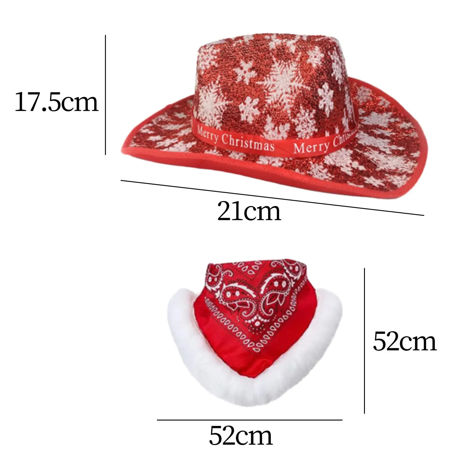 Cappello da cowgirl natalizio Cappello da cowgirl natalizio Cappello a cilindro jazz a tesa larga Moda con