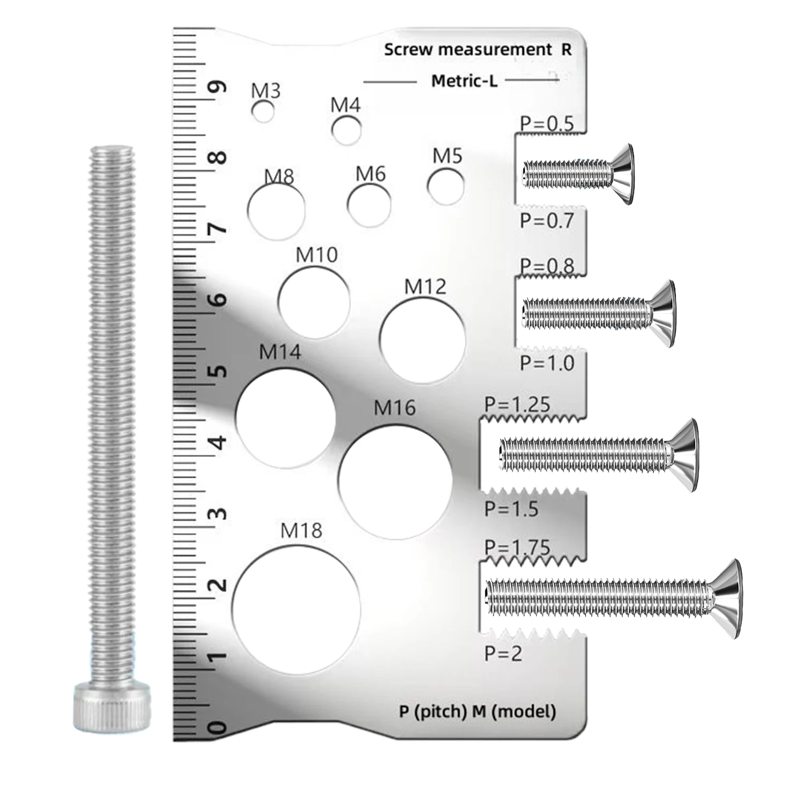 

Nut And Bolt Thread Checker Screw Thread Gauge Stainless Steel Screw Sizing Tool For Woodworking Electricians Carpenters