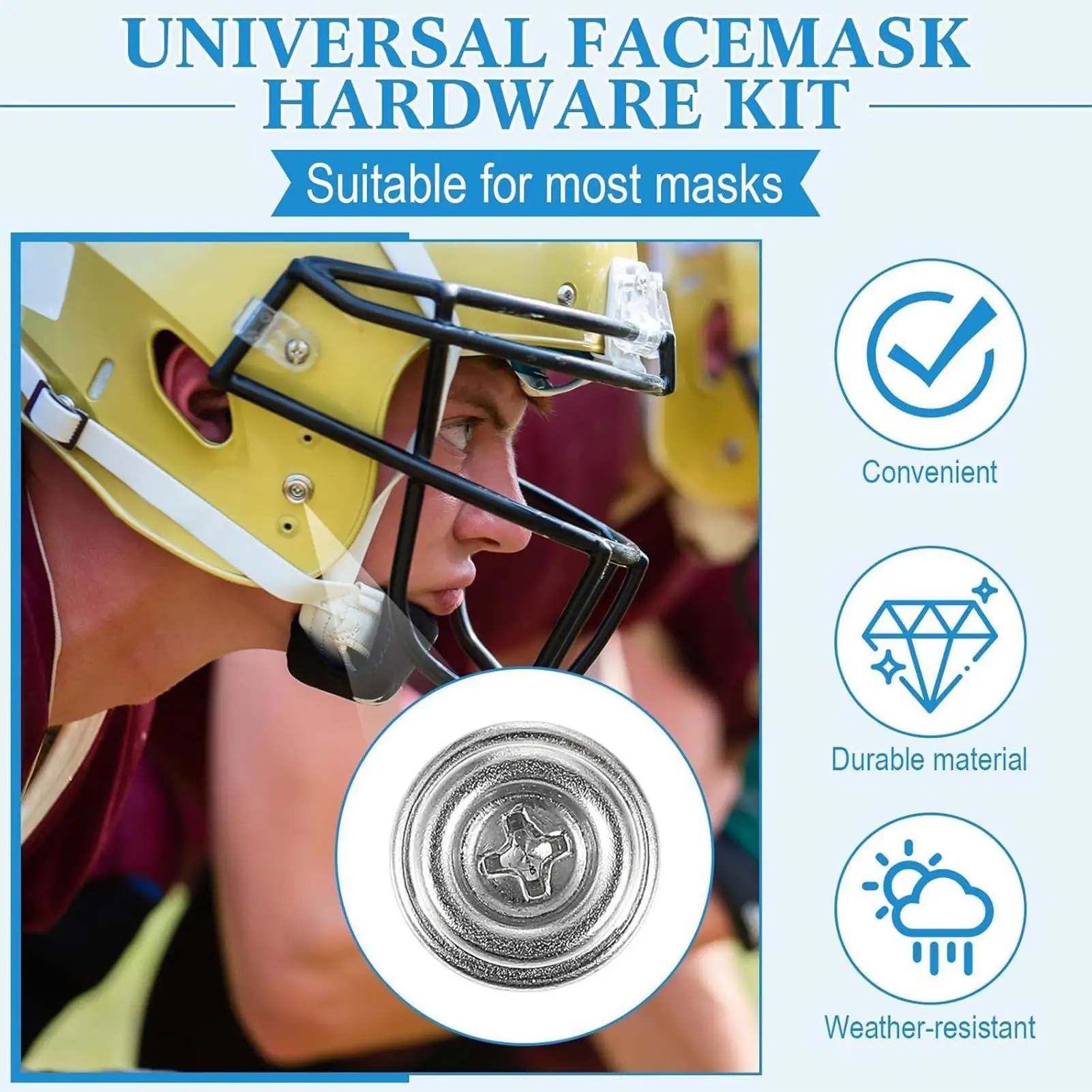 كرة القدم خوذة إصلاح مسامير عدة مقاومة للصدأ 10 مللي متر الفولاذ المقاوم للصدأ خوذة إصلاح مسامير للبيسبول الكرة اللينة الشباب الفتيات