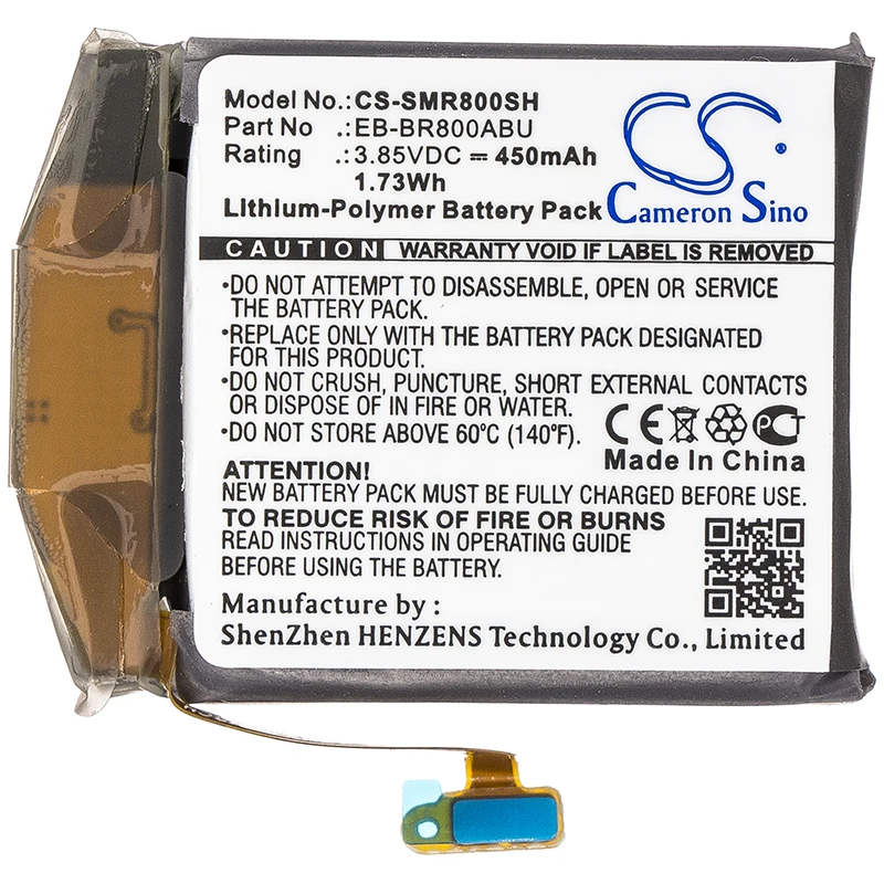 

Cameron Sino 3.85V 450mAh Smartwatch Battery EB-BR800ABU, GH43-04855A for Samsung Galaxy Watch 46mm, SM-R800, SM-R805