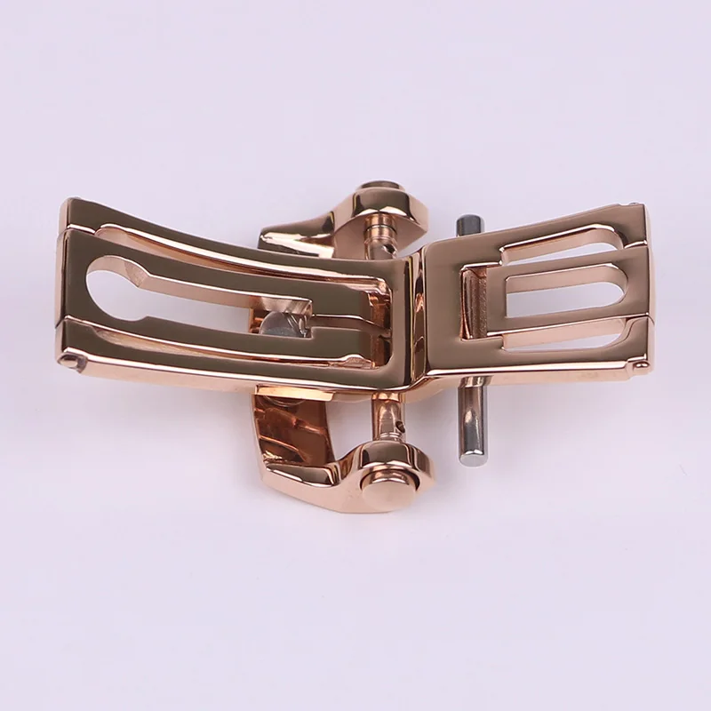 XIANERSHANG Luxury B-lancpain Logo Belt Buckle Men 316L Stainless Steel Butterfly Buckle 20MM Folding Clasps Watch Accessories