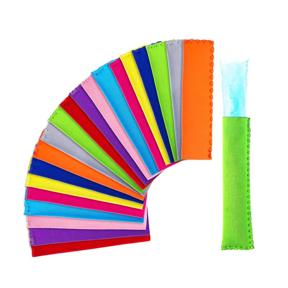 

20 Pcs Ice Insulator Sleeves Holder for Pops Bags Bracket Freezer Popsicle Neoprene Reusable