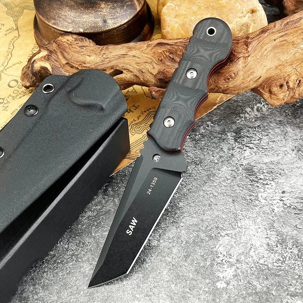 Fixed Blade Knife Durable EDC Tools 8Cr13Mov Blade G10 Handle Field Beach Parcel Unboxing Rope Cutting Plant Specimen Preparing