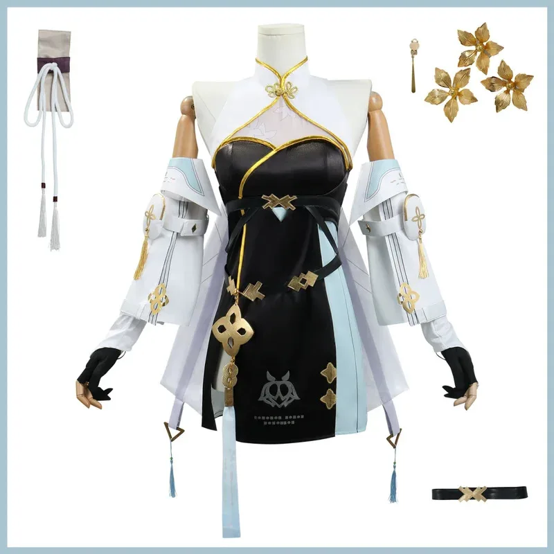 

COSda@Game Wuthering Waves Baizhi Cosplay Costume Chinese Style Hanfu Cheongsam Dress Wig Woman Sexy Traditional Festival SuitCO