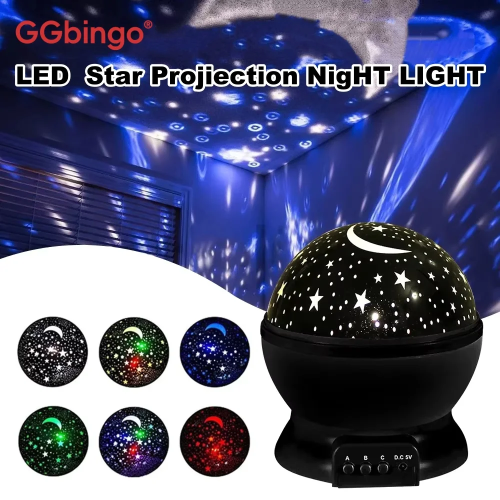 GGbingo Rotating Starry Sky Projector Night Light Galaxy Moon Tarlight Projection Lamp for Bedroom, Christmas Gift & Home Decor