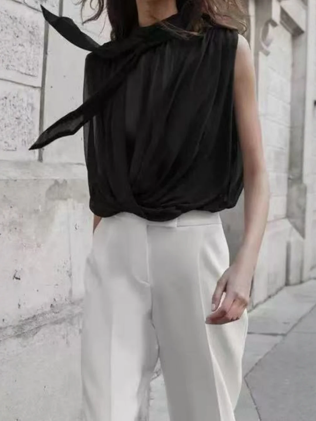 

American Sle Women's Svel irt Small round Collar Pleated Balloon Svel Top Comfortable Breathable Spring irt