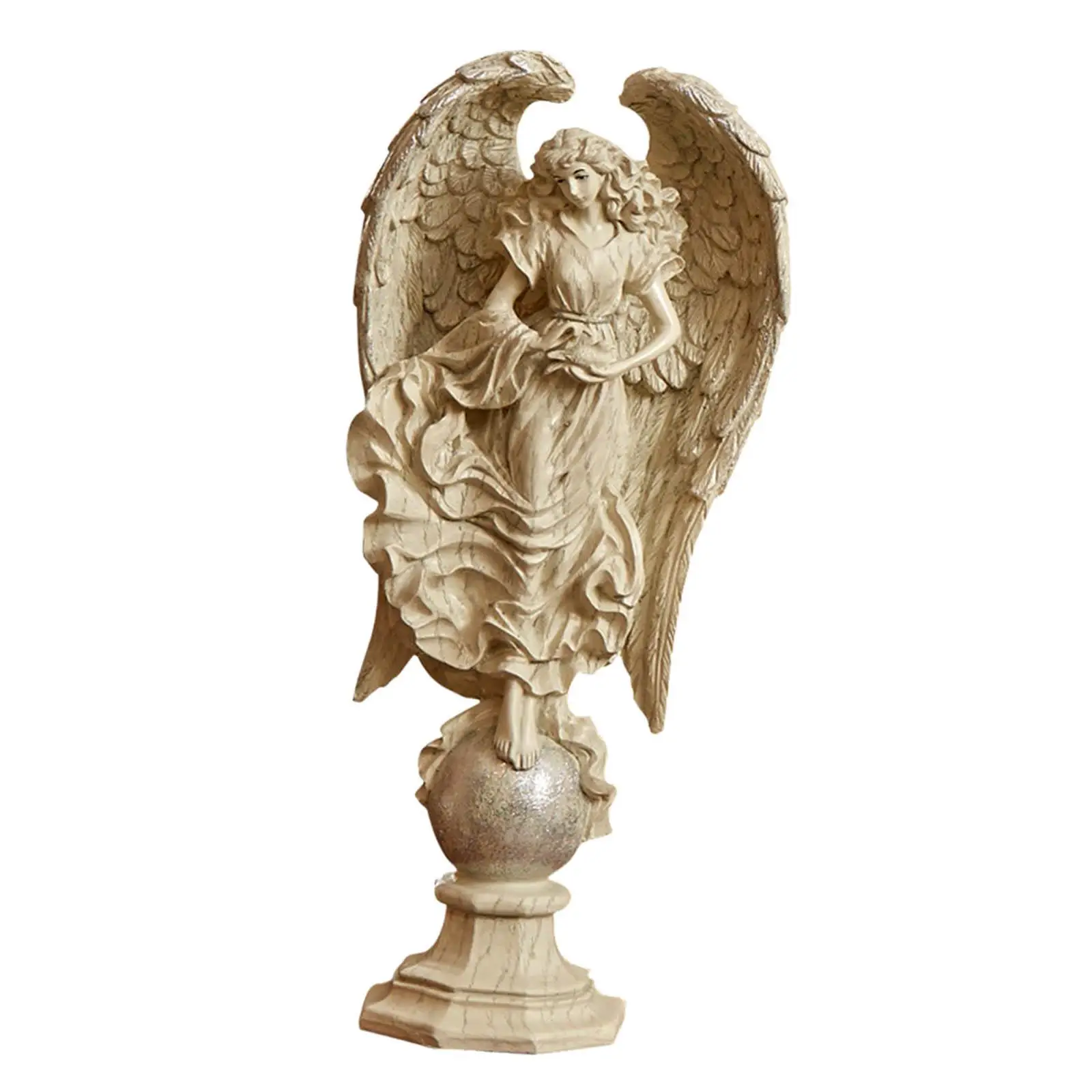 Angel Figurine Sculpture Resin Miniature Wing Statue for Coffee Shop Bar Tabletop Decor Luxury Home Ornament