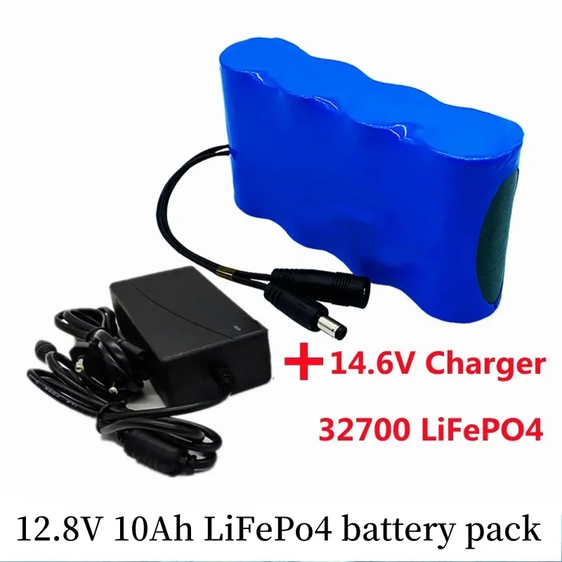 Aleaivy 12V 10Ah 32700 LiFePO4 Rechargeable Battery Pack Built-in 20A Same Port Balanced BMS 12.8V Power Supply + 14.6V Charger.