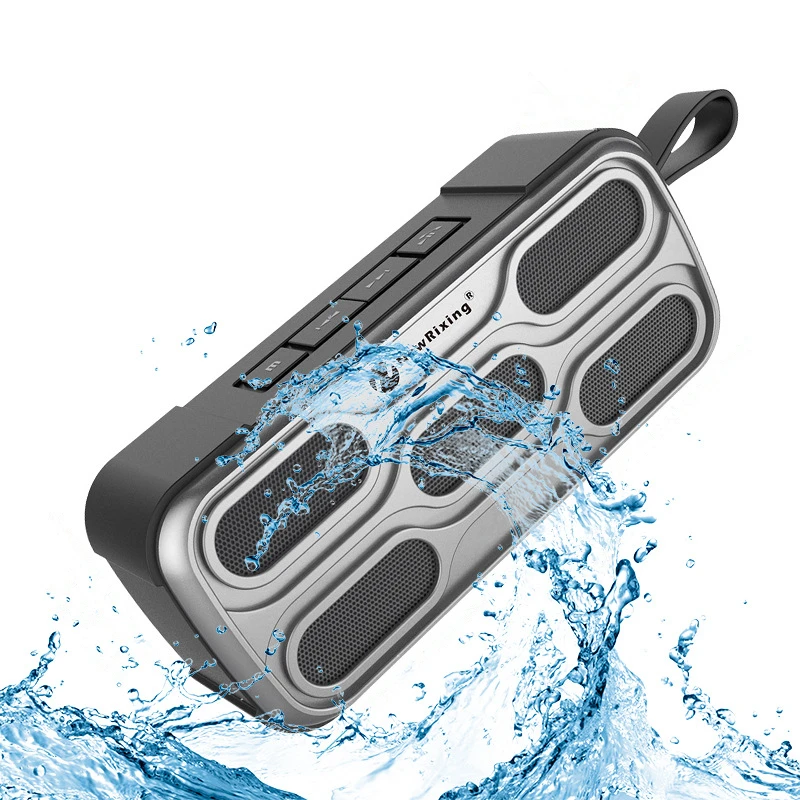 F6DIA leather belt Splashproof waterproof bluetooth speaker BT radio FM bass parlante bluetooth alto falante