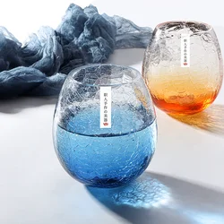 360ml Ice Cracked Whiskey Tasting Cup Vast Ocean Crystal Wine Glasses Imitated Crack Whisky Tumbler Beer Mug Vodka Liquor Teacup