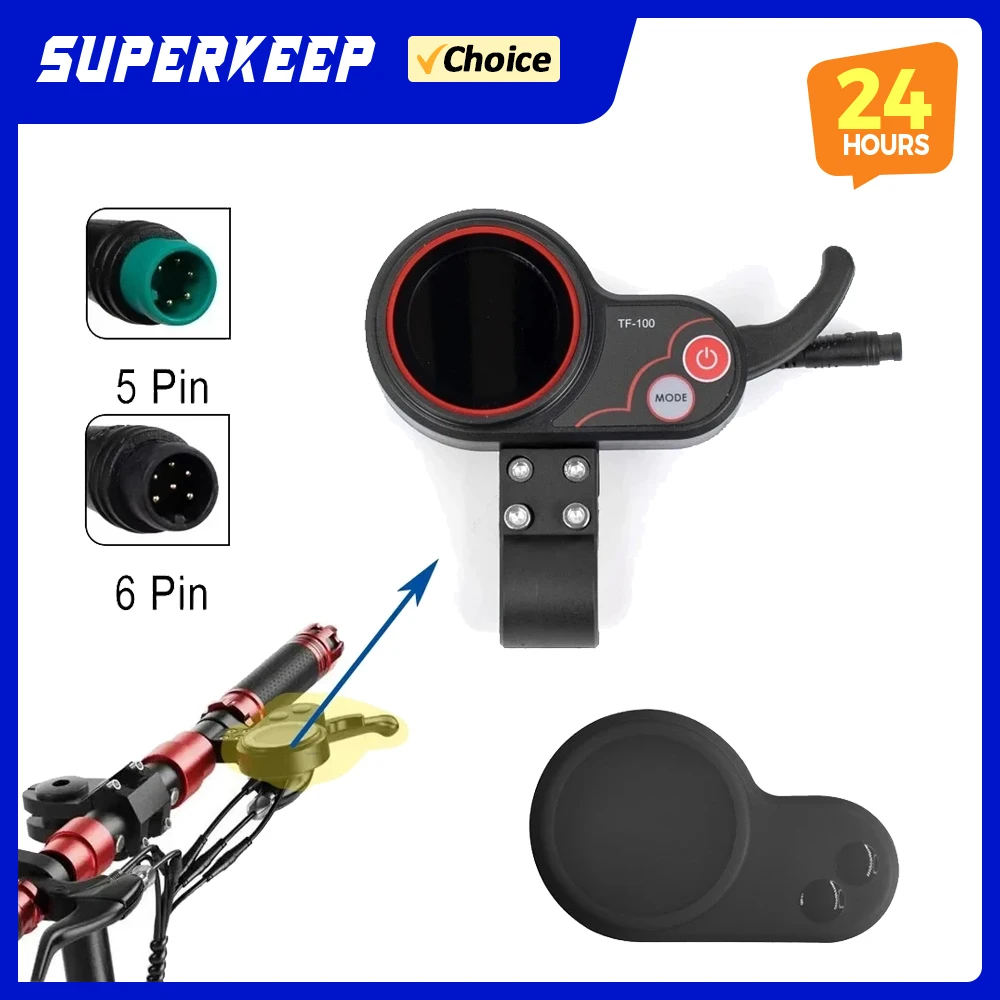 Für KUGOO M4 Scooter 5Pin 6Pin Instrument TF‑100 Kommunikations-Tachometer Silikonabdeckung Anzeigefeld mit USB-Ladeanschlüssen