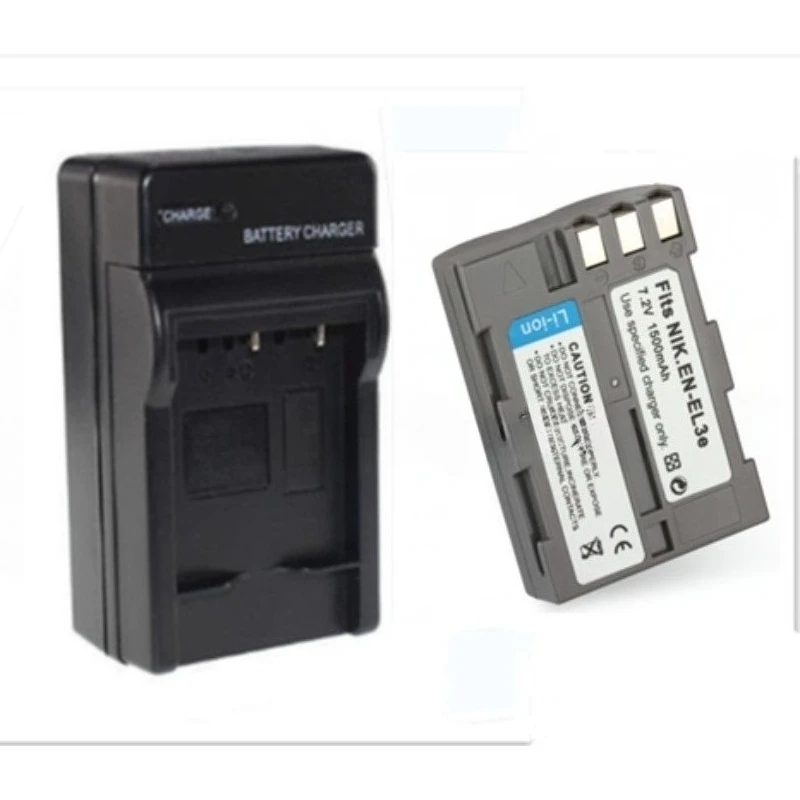 Bateria de câmera EN-EL3e, carregador para câmera digital Nikon D700 D90 D80 D70 d50 D70S D90S D200 7.2V 1500mAh