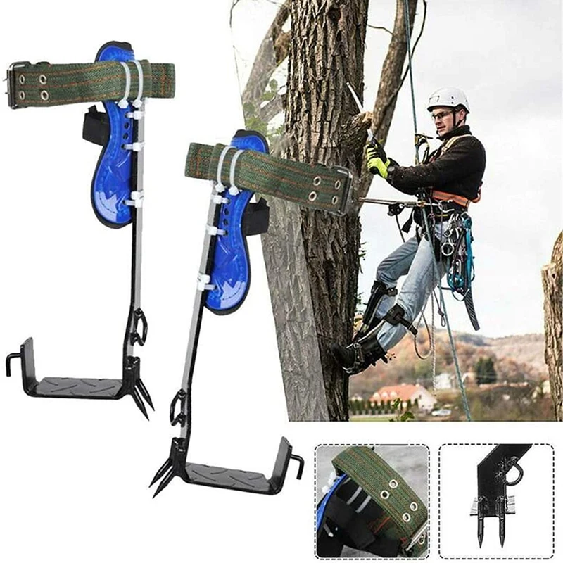 6-In-1 Tree Climbing Spike Set Climbing Nails Adjustable Safety Belt Lanyard 2 Gears Tree Climbing Spikes Camping Parts