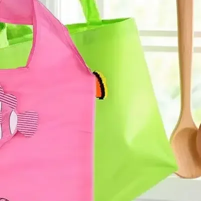 귀여운 열대어 대용량 접이식 쇼핑백 휴대용 재사용 가능한 친환경 슈퍼마켓 보관 가방