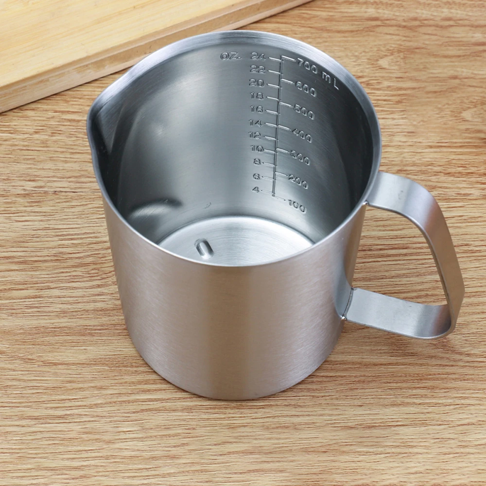 500ml/700ml/1000ml/1500ml 304 stainless Steel Measuring Scale Cup Graduated Cylinder Milk Tea Baking Eggs Spoon