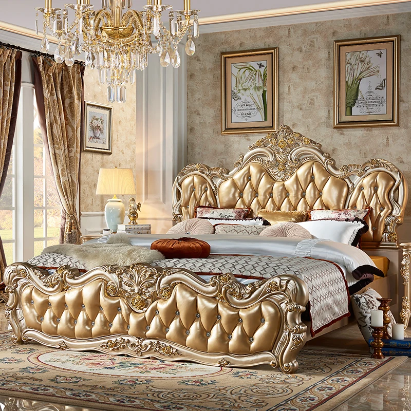 

Fashionable Designer Bed Nightstands Double Luxury Modern Beauty Princess European Beds Minimalist Relax Cama Casal Furniture