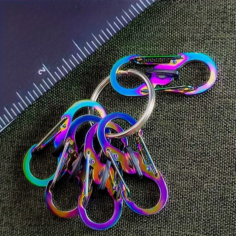 

5 Mini Colorful Locking 8-Character Buckle S-Type Stainless Steel Buckle Small Zipper Anti-theft Eight-Character Hanging Buckle