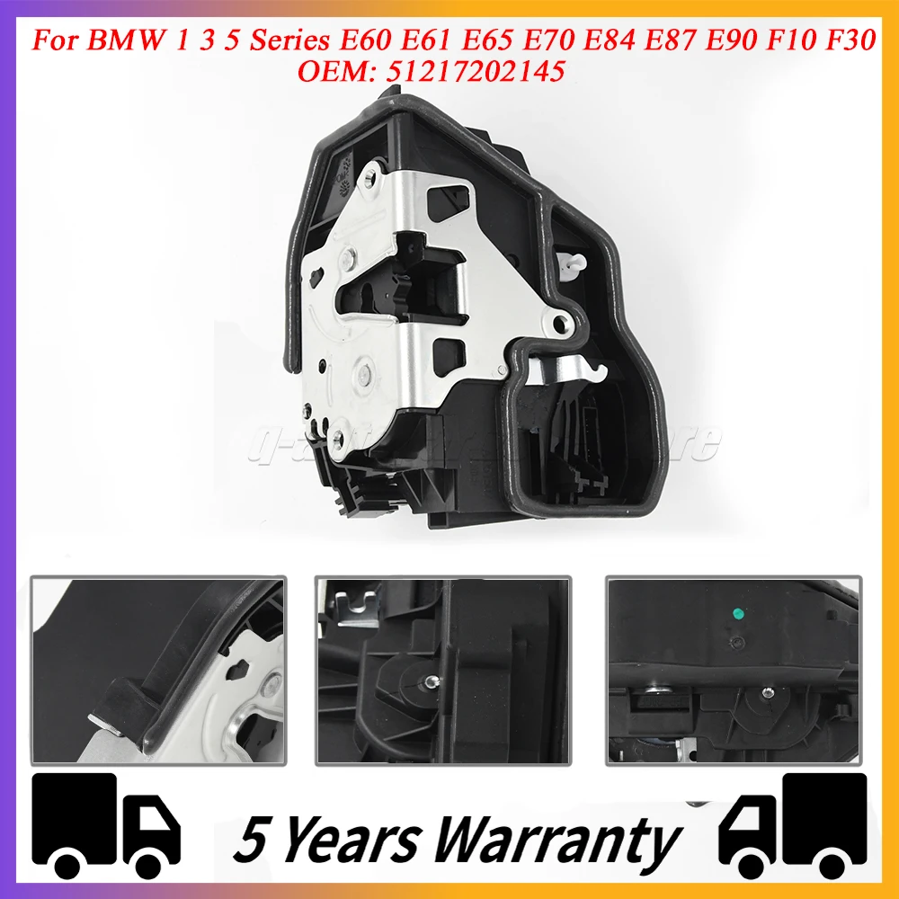 

5 PINS 51217202145 Front Left Door Latch Actuator Catch New for BMW 1 3 5 Series E60 E61 E65 E70 E84 E87 E90 F10 F30