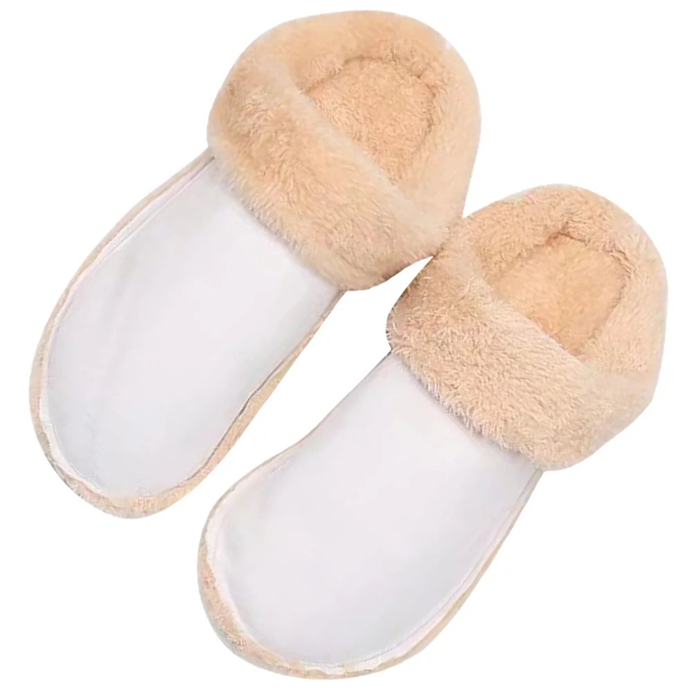 

Slippers for Woman Velvet Lined Shoe Covers Plush Hole Inserts Insoles Replacement