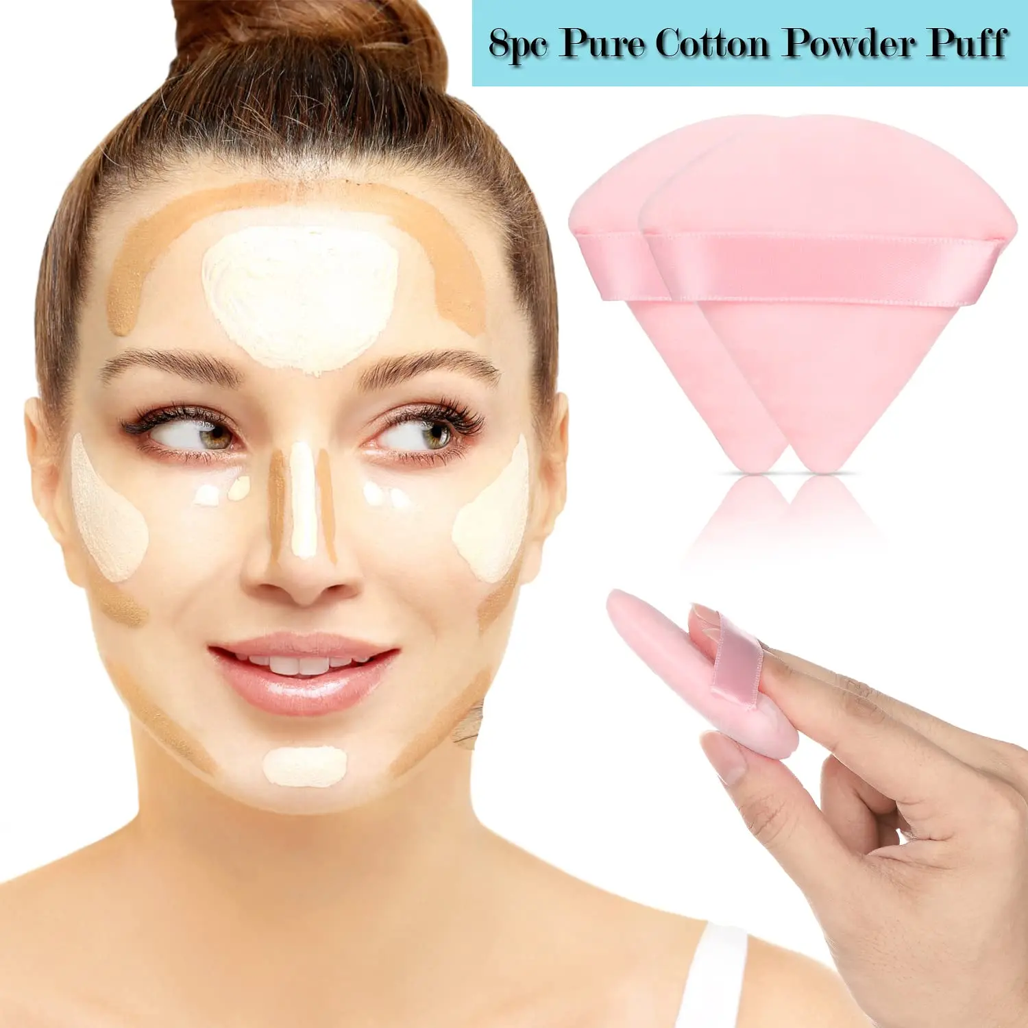 6 Pcs Powder Puff Face Makeup Sponge Soft Velour Triangle Powder Puffs For Loose Powder Body Powder Cosmetic Foundation Beauty S