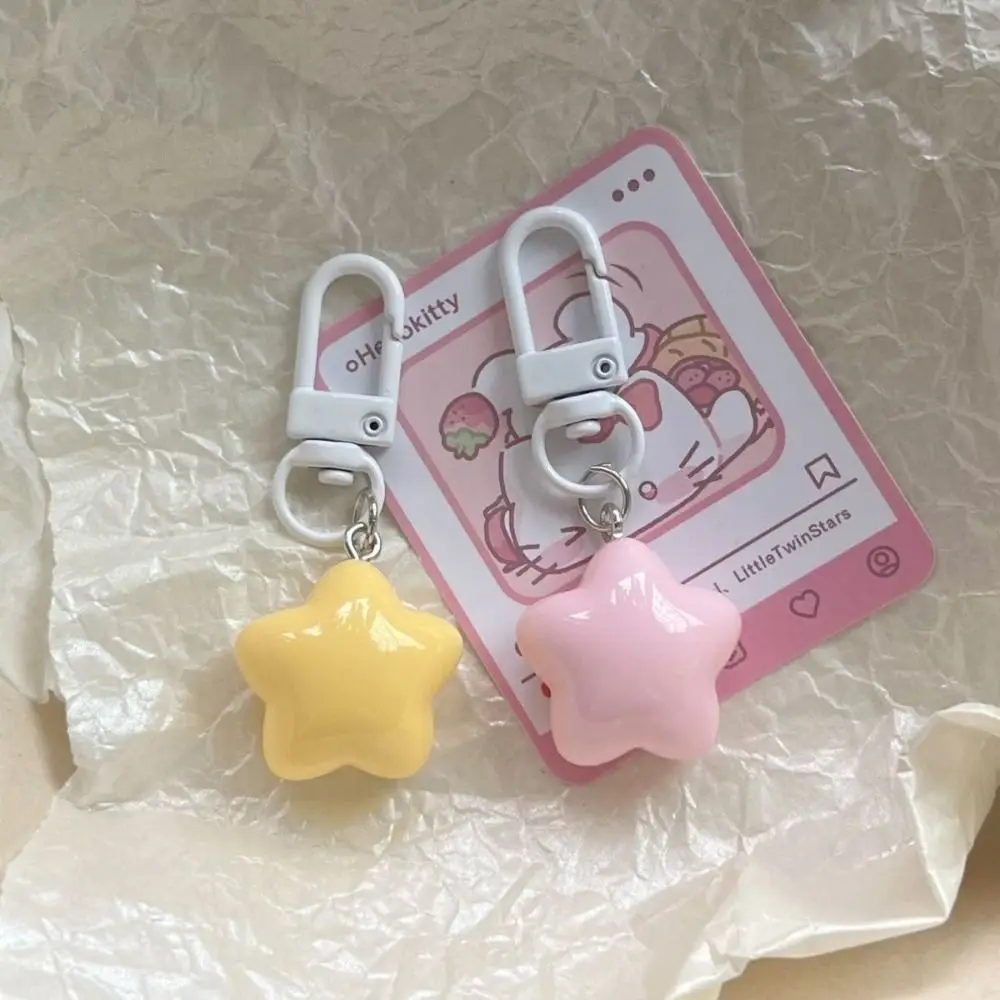 Stars Yellow Pink Stars Keychain Cute Soft Pentagram Chubby Yellow/Pink Fun Decorative