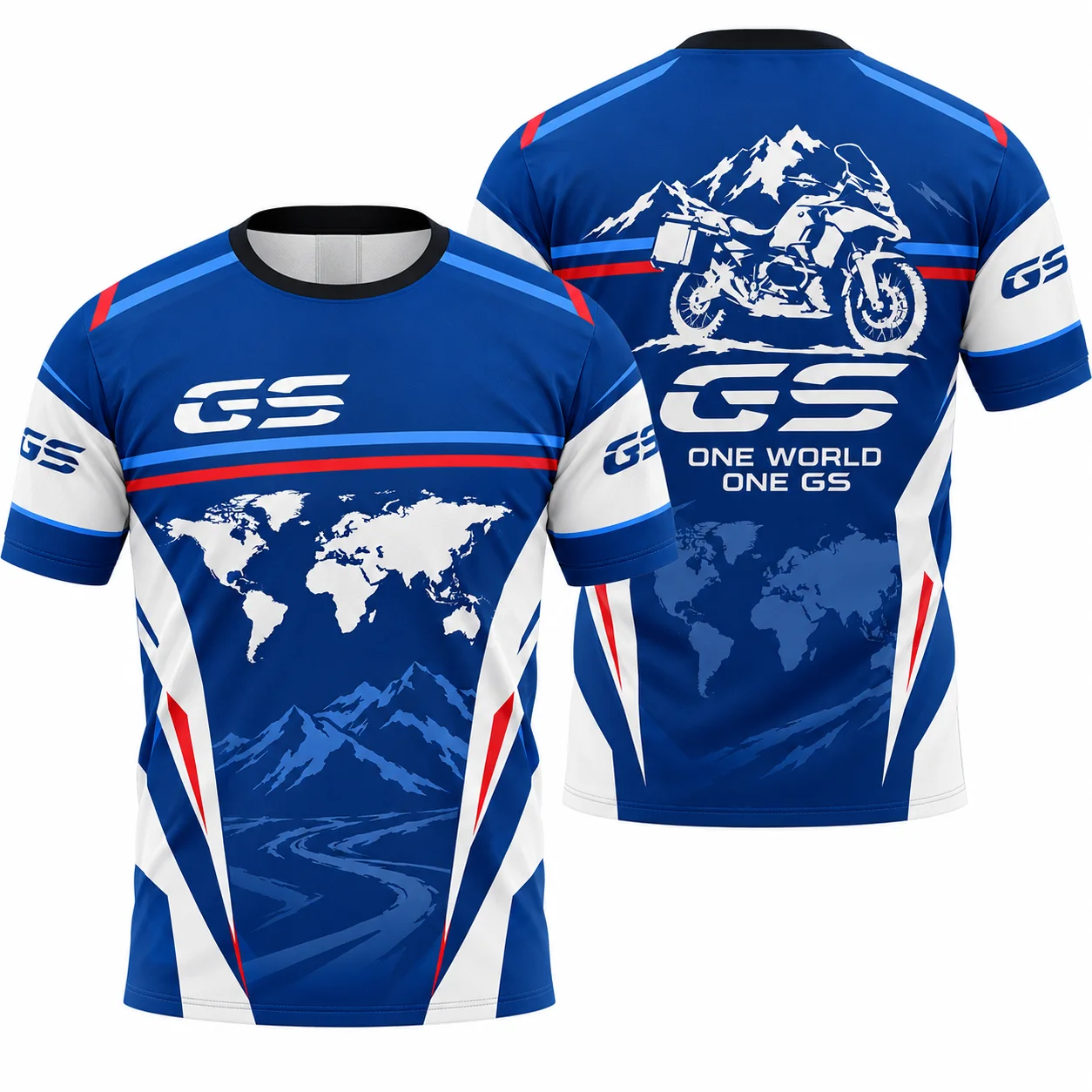 New GS Adventure Motorbike Touring T Shirt Men Full Print Short Sleeve Quick Dry Rider Comfortable Casual Outdoor Clothing