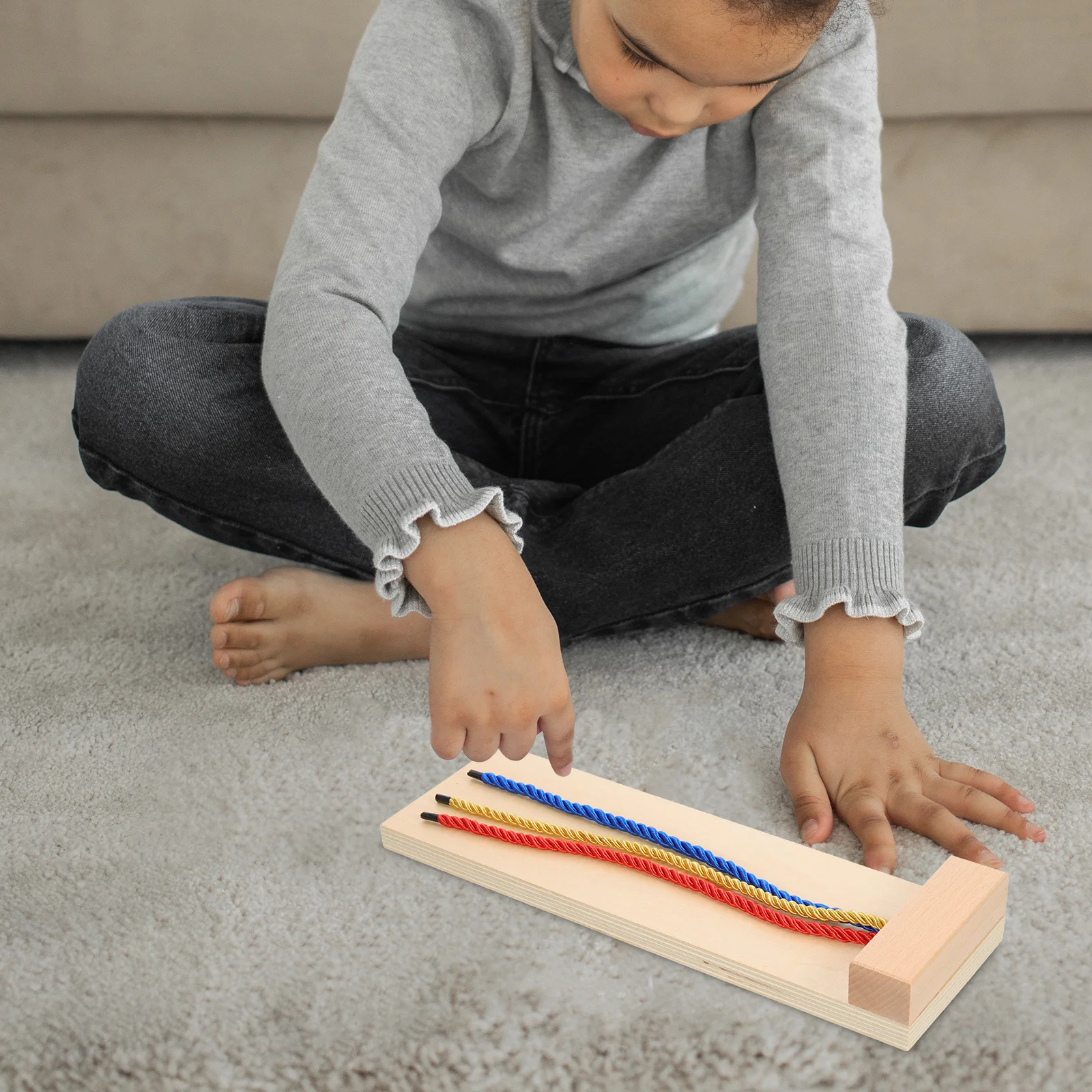 Wooden Braiding Hair Board Children Learning Aid Kids Braid Tool Cognitive Development Fun Learning Game Preschoolers Gift