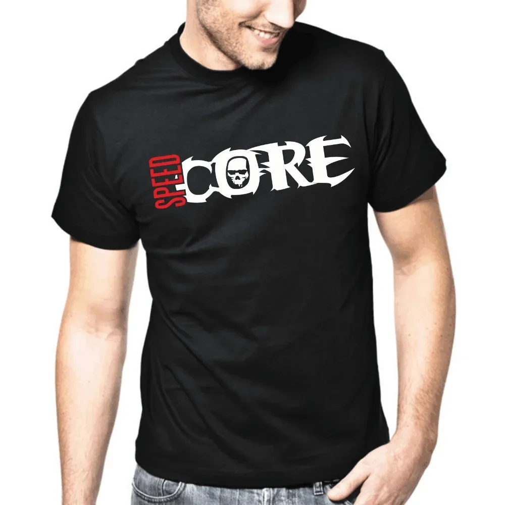 Speedcore Gabber Hardcore Club DJ Music Skull design T-Shirt 100% Cotton O-Neck Short Sleeve Casual Mens T-shirt Size S-3XL