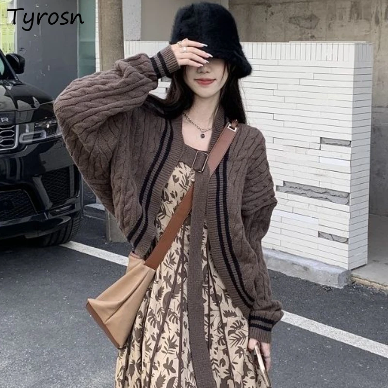 

Cardigan Women Baggy Daily Simple Leisure All-match Tender Stylish Basic Classic Cozy Students Autumn Hotsweet Retro Personality