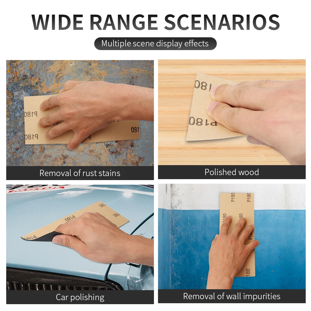 Onnfang 8pcs/packs Water Dry Sandpaper 9x3.6inches Grit Waterproof Sandpaper Metal Wood Polishing Sanding Paper Abrasive Tools