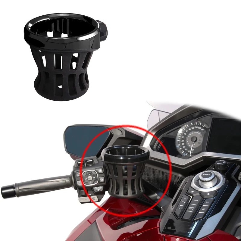 

Panical Motorcycle Handlebar Cup Holder Drink Mounted For Honda Goldwing GL1800 F6B GL1800B 2018-2023 Pearl Chrome Plating