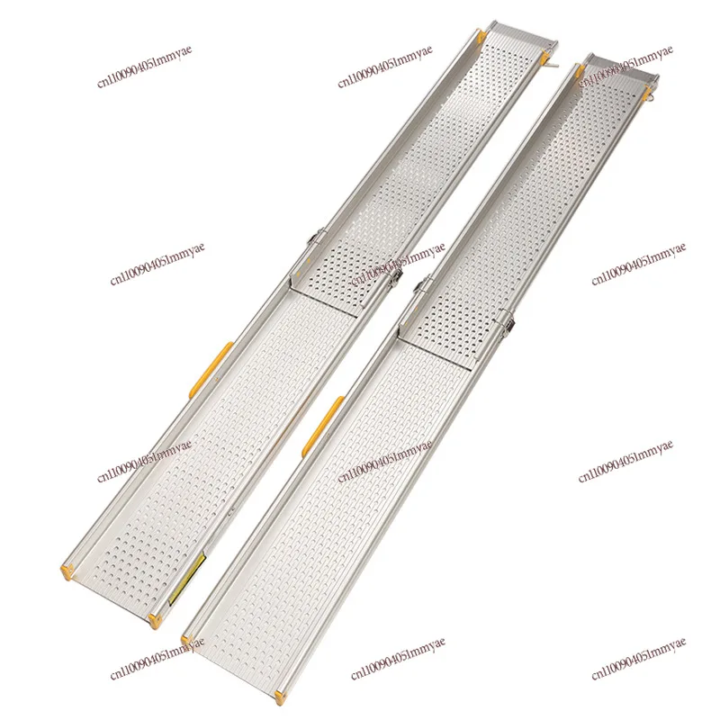 

Double Track Folding Barrier free Ramp Plate Aluminum Alloy Ramp Wheelchair Up and Down Stairs Step Movement Free Installation