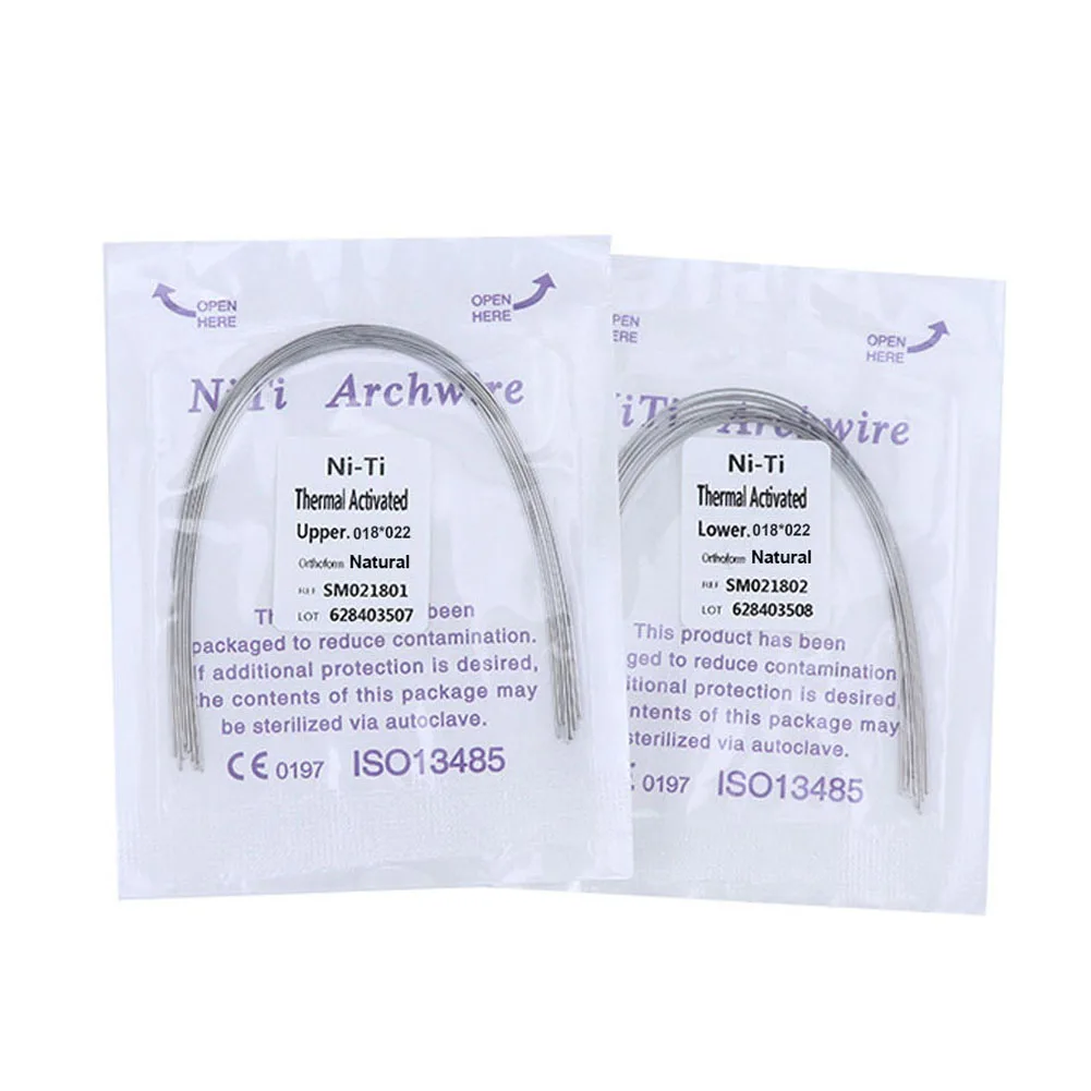 3 Packs Thermal Activated Rectangular NiTi Arch Wire Dental Orthodontic Heat Activated Archwire Autoclave Upper Lower Bracket